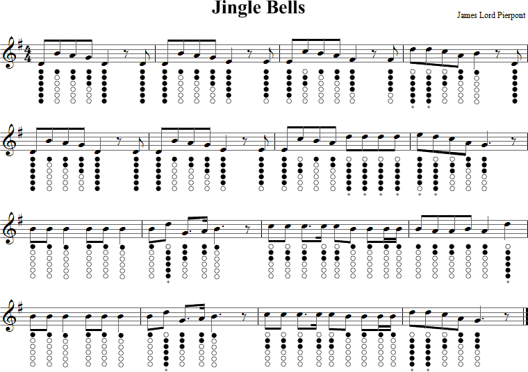 Jingle Bells Sheet Music for Tin Whistle
