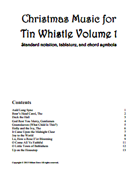 Christmas Music for Tin Whistle Volume 1 Cover
