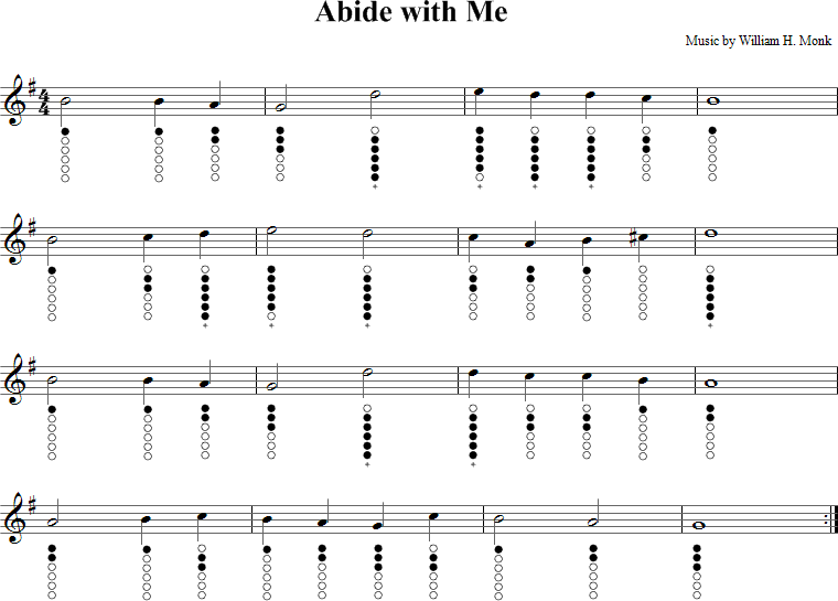 Abide with Me Sheet Music for Tin Whistle