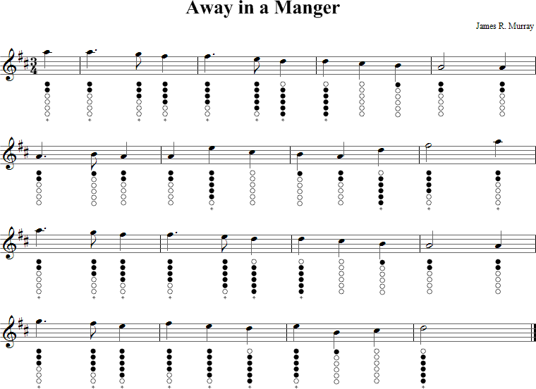 Away in a Manger Sheet Music for Tin Whistle