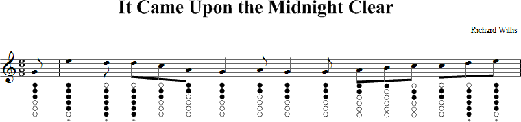 It Came Upon the Midnight Clear Sheet Music for Tin Whistle
