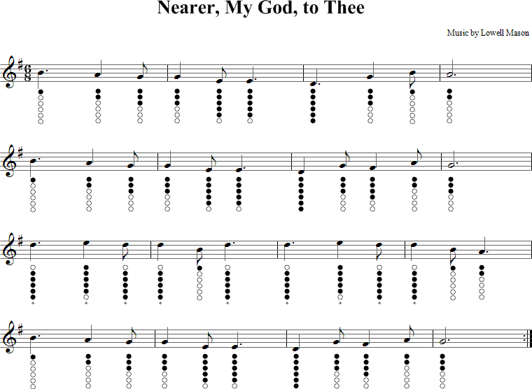 Nearer, My God, to Thee Sheet Music for Tin Whistle