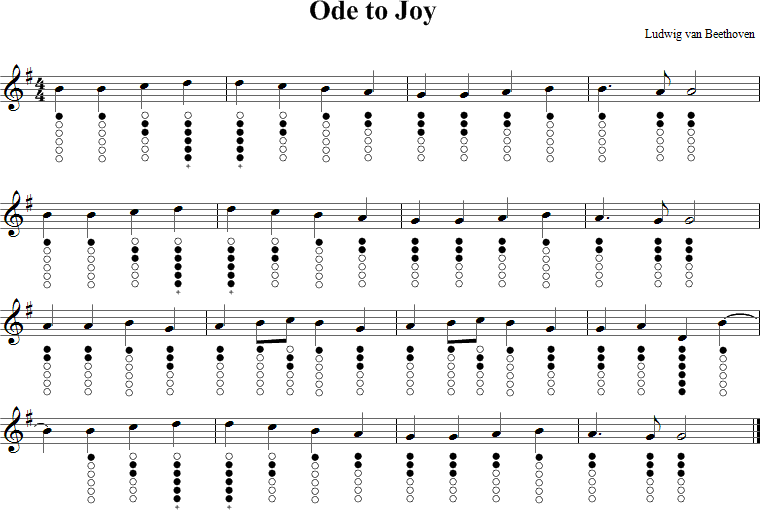 Ode to Joy Sheet Music for Tin Whistle