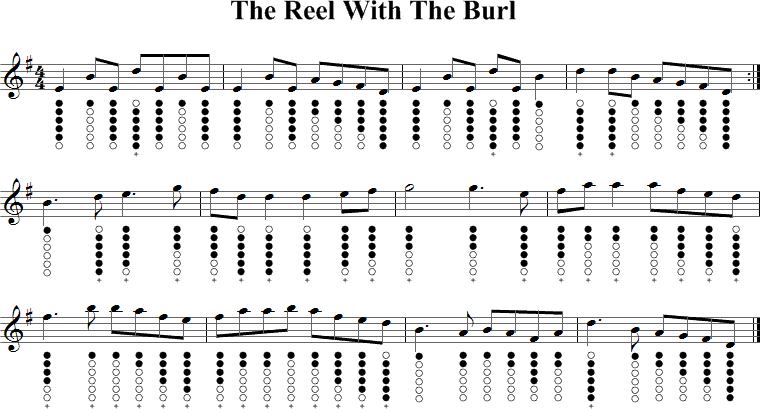 The Reel with the Burl Sheet Music for Tin Whistle