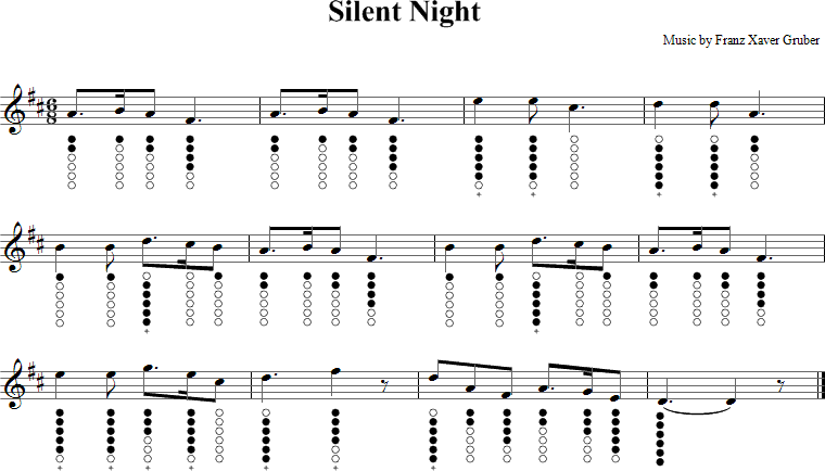 Silent Night Sheet Music for Tin Whistle